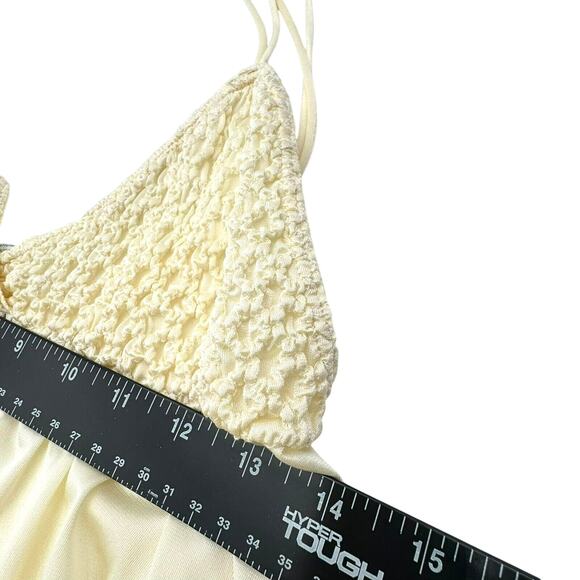 KAYSER Medium Vintage Butter Yellow Full Length Lurelon Nylon Nightgown Silky - Picture 6 of 7